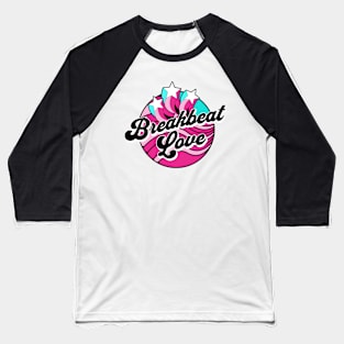 BREAKBEAT  - Love Waves Stars (Black/Pink/Blue) Baseball T-Shirt